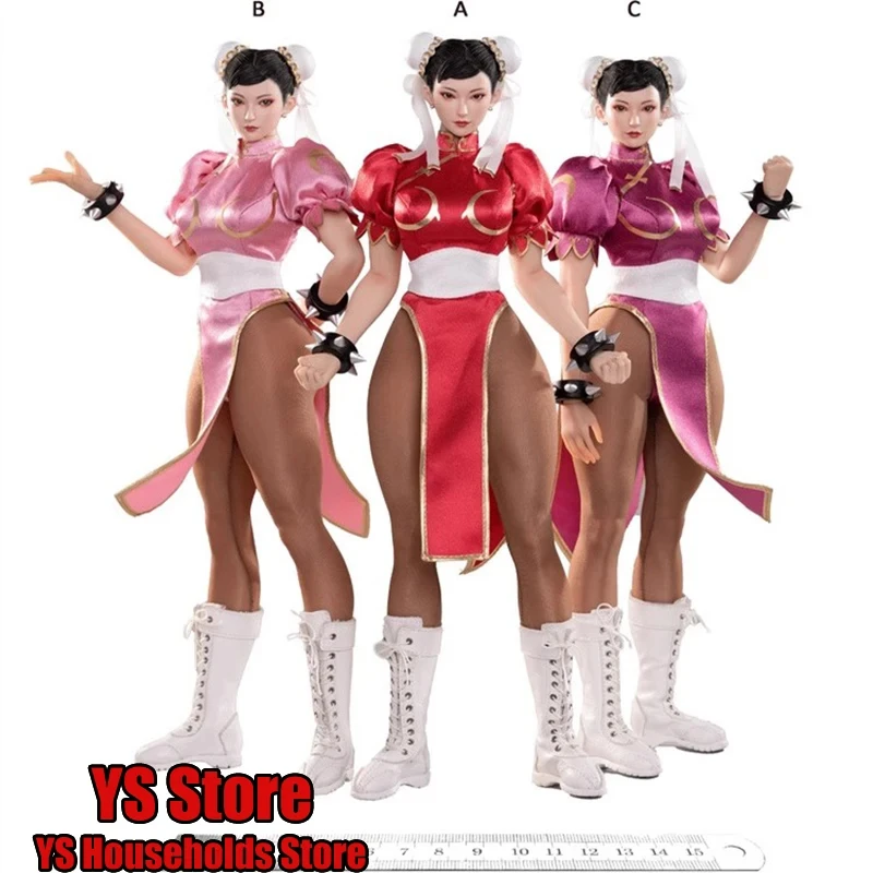 

STAR MAN MS-015 Pre-sale 1/6 Street Fighter Chun Li Red Pink Purple Cloth Action Figure Janpanese Game Muscle Body 12inch Doll