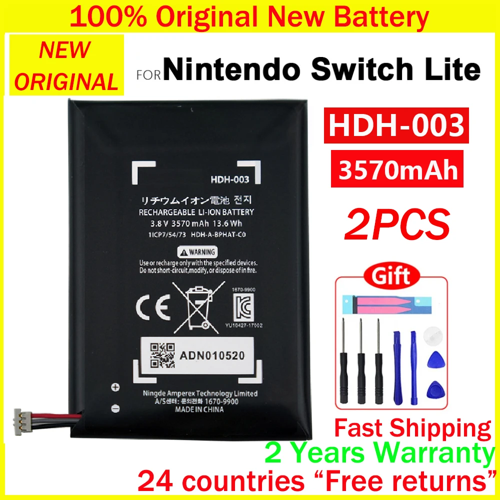 100% Genuine 3570mAh HDH-003 Battery For HDH003 Nintend Nintendo Switch Lite Game Player High Quality Batteries With Tools