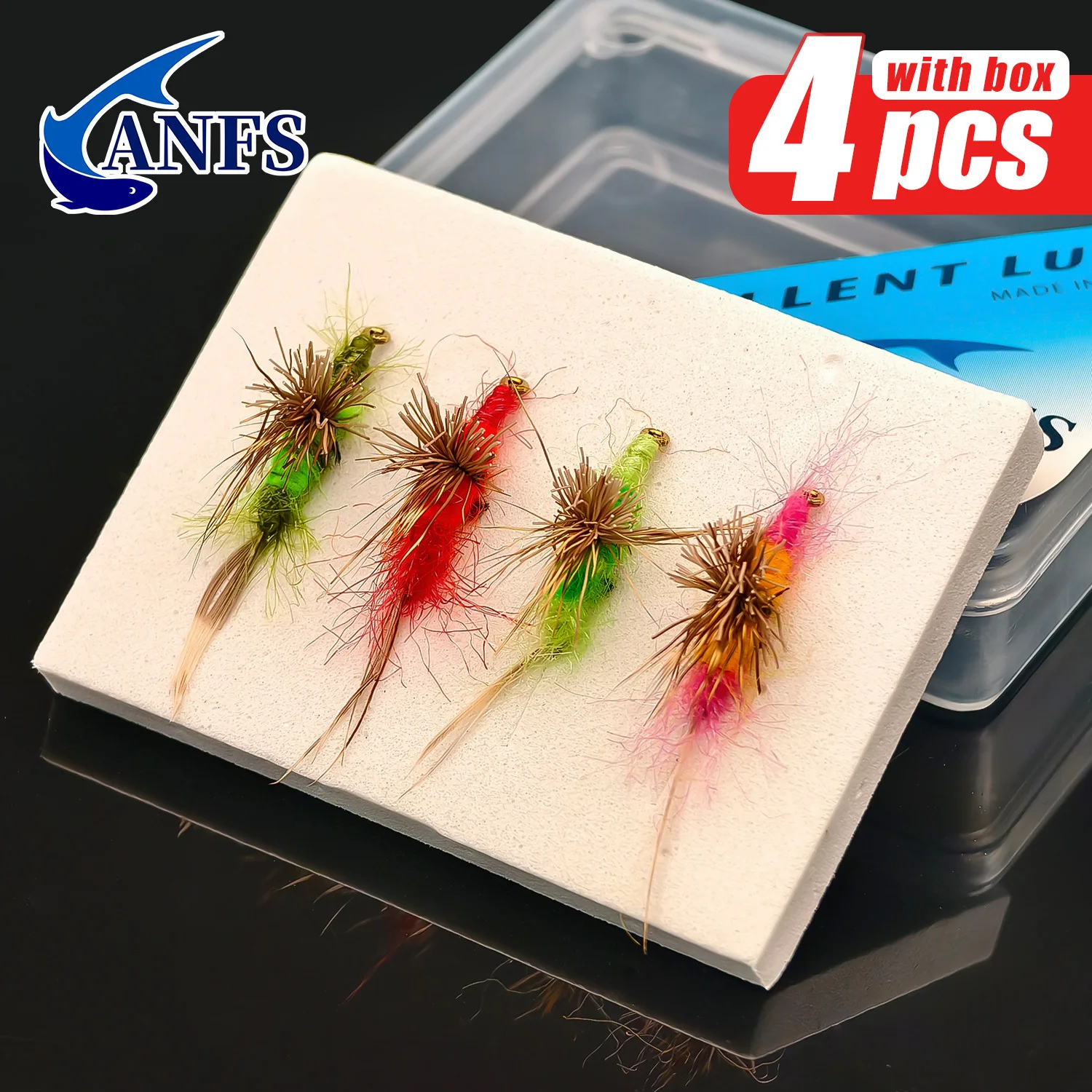ANFS 4pcs Artificial Nymph Fly Bait Bionic Insect Fly Fishing Lure, Hook Fishing Accessories
