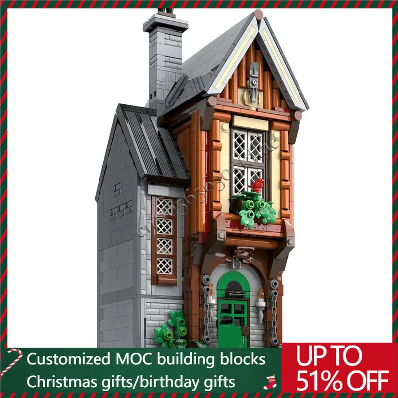 

New 1687 Parts MOC City Street Views Modular Fairy House Building Blocks Diy Educational Assembly Children Toys Christmas Gift