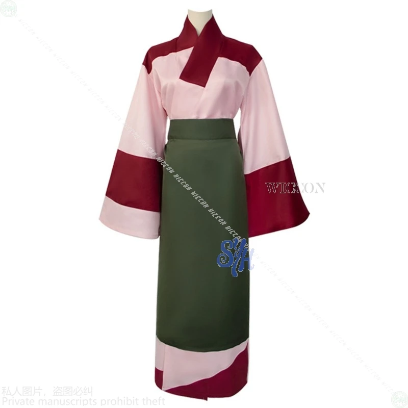 Anime Movie Sango Cosplay Costume Japanese Retro Kimono Long Dress Cartoon Girls Uniform Wigs Halloween Christmas Party Outfit view 6