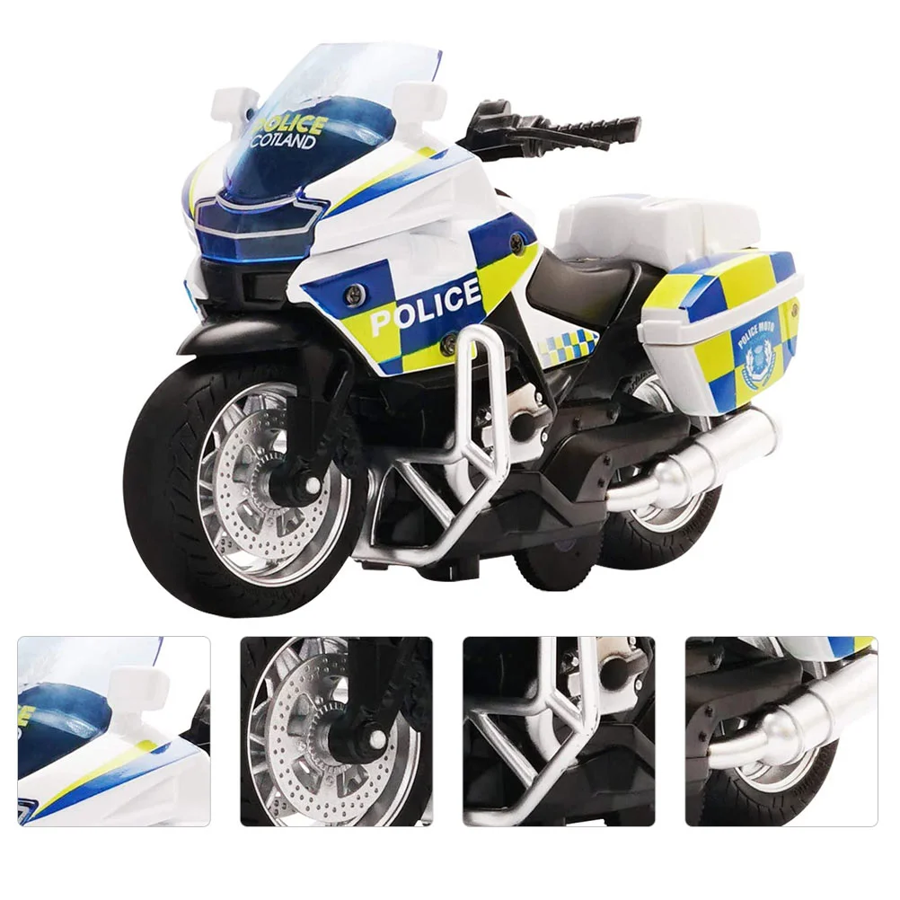 Men's Racing Cop Car Toy Educational Motorcycle Toys Boxed Blue Alloy Mini