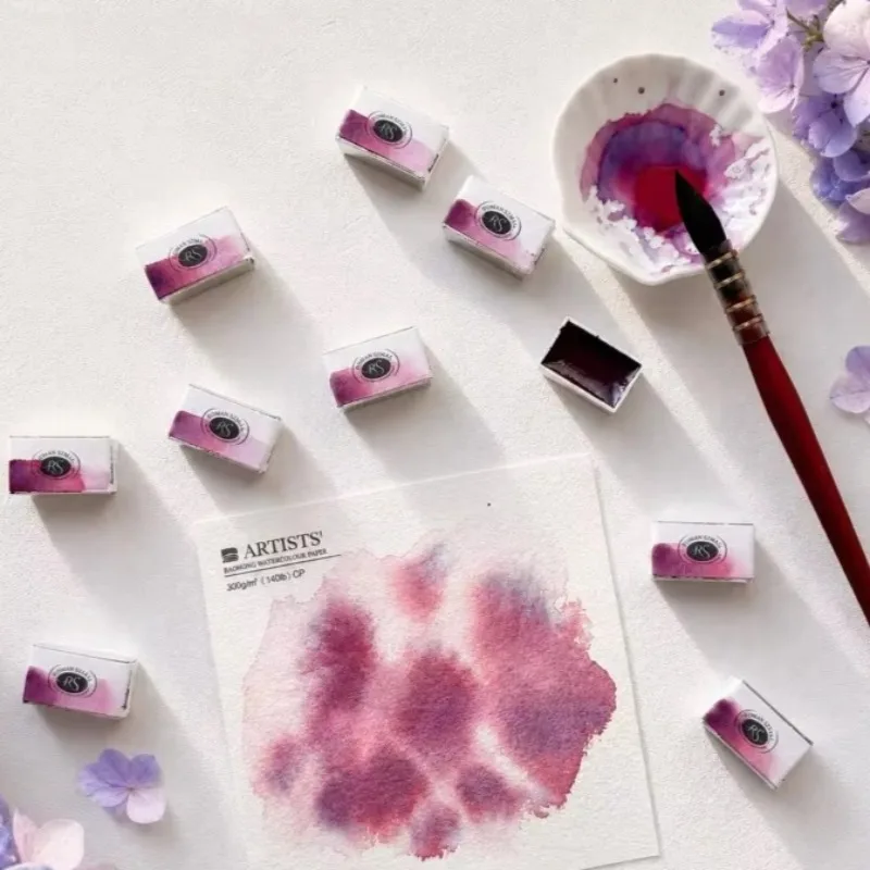 2026 Summer Limited Edition RS Polish Solid Watercolor Full Pan Master Grade Handmade Granulating Watercolor Pigment for Artists