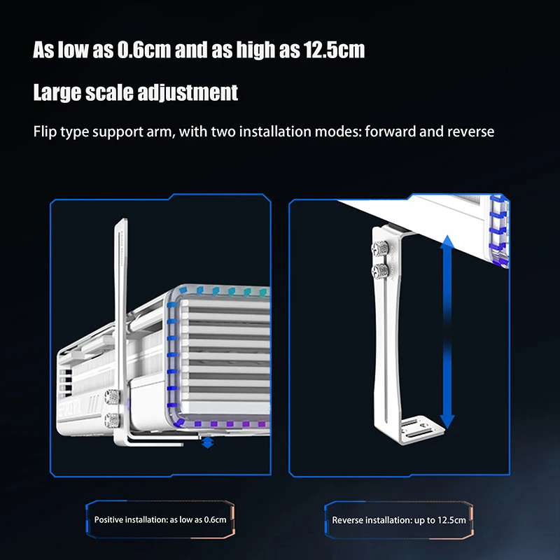 Graphics Card Support Frame Wear Resist Small GPU Fixed Bracket Rust Proof Aluminum GPU Jack Bracket For GPU Fan Position