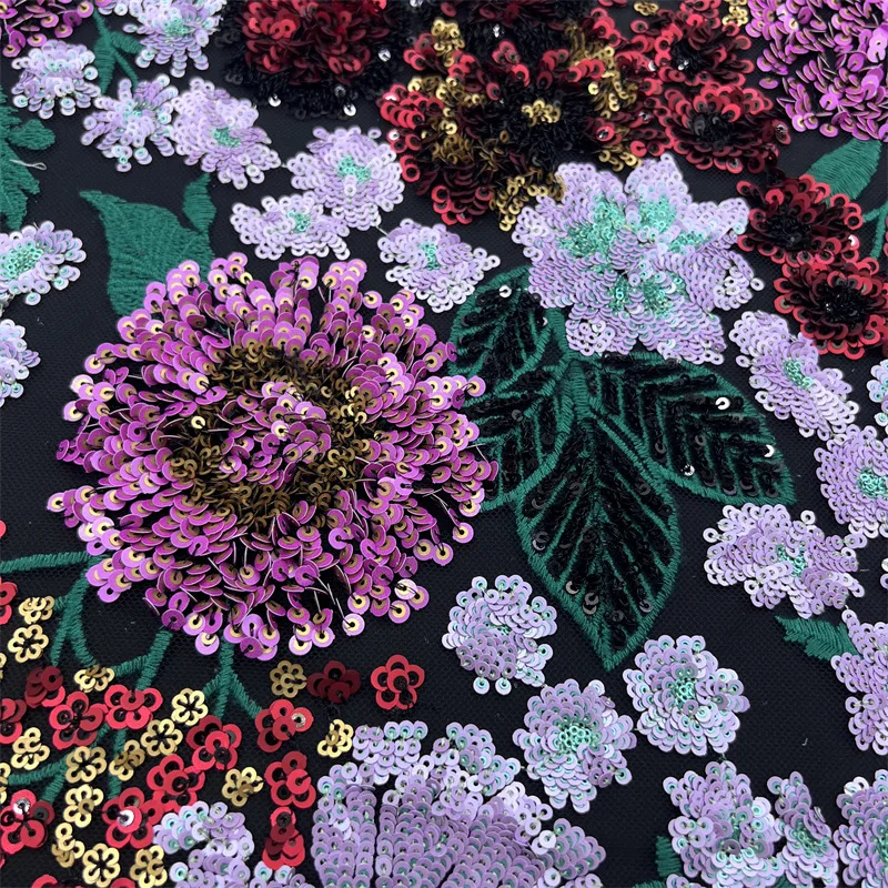 

Качественная хит продаж, тяжелая промышленность, цветочная ткань с блестками, трансграничная цветочная сетка большого размера, ткань с блестками