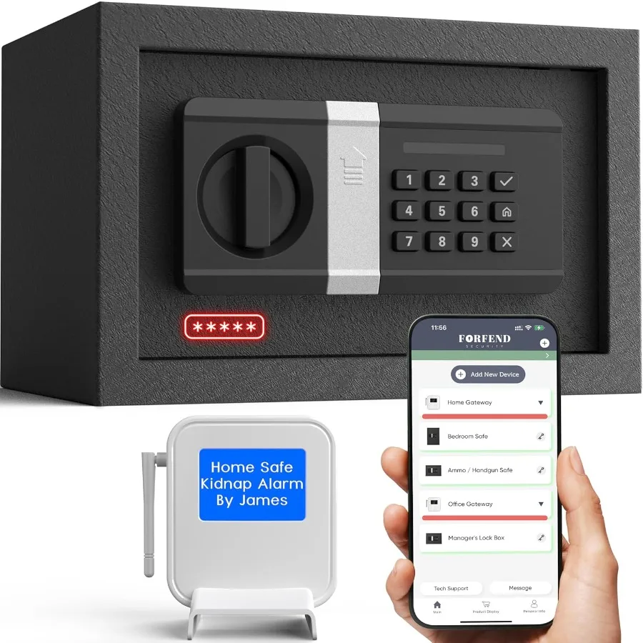 

FORFEND Smart Money Safe App Alarm with Voice Command and Tamper Proof Design for Home Office Security MultiUser Cash Safe Depo