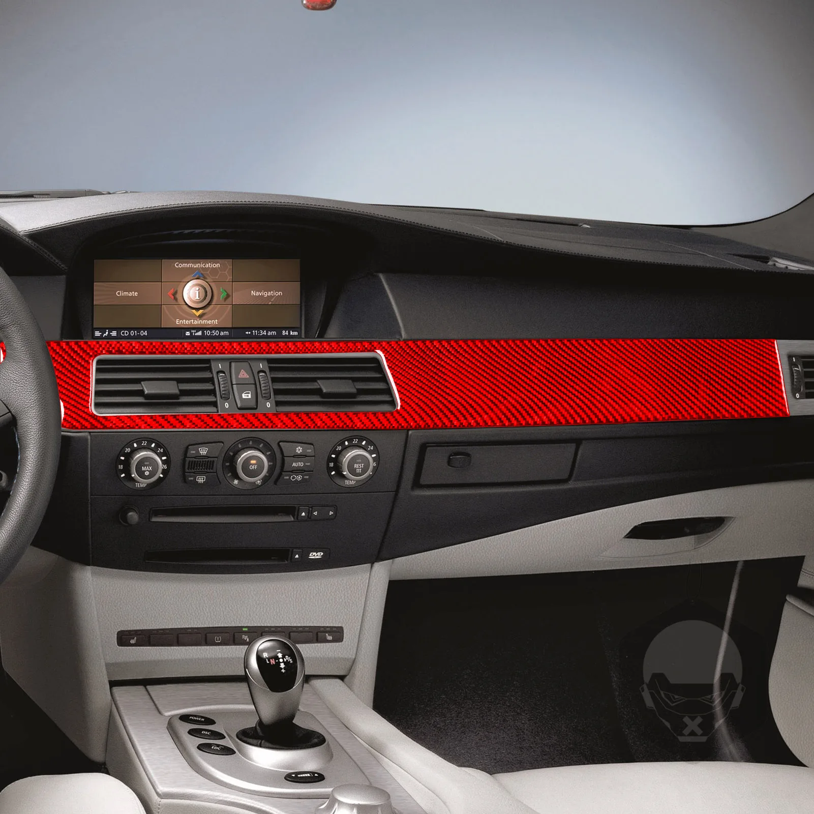 Instrument Right Side Panel Cover Trim Real Carbon Fiber Stickers For BMW 5 Series E60 2004 2005 2006 2007 Car Accessories