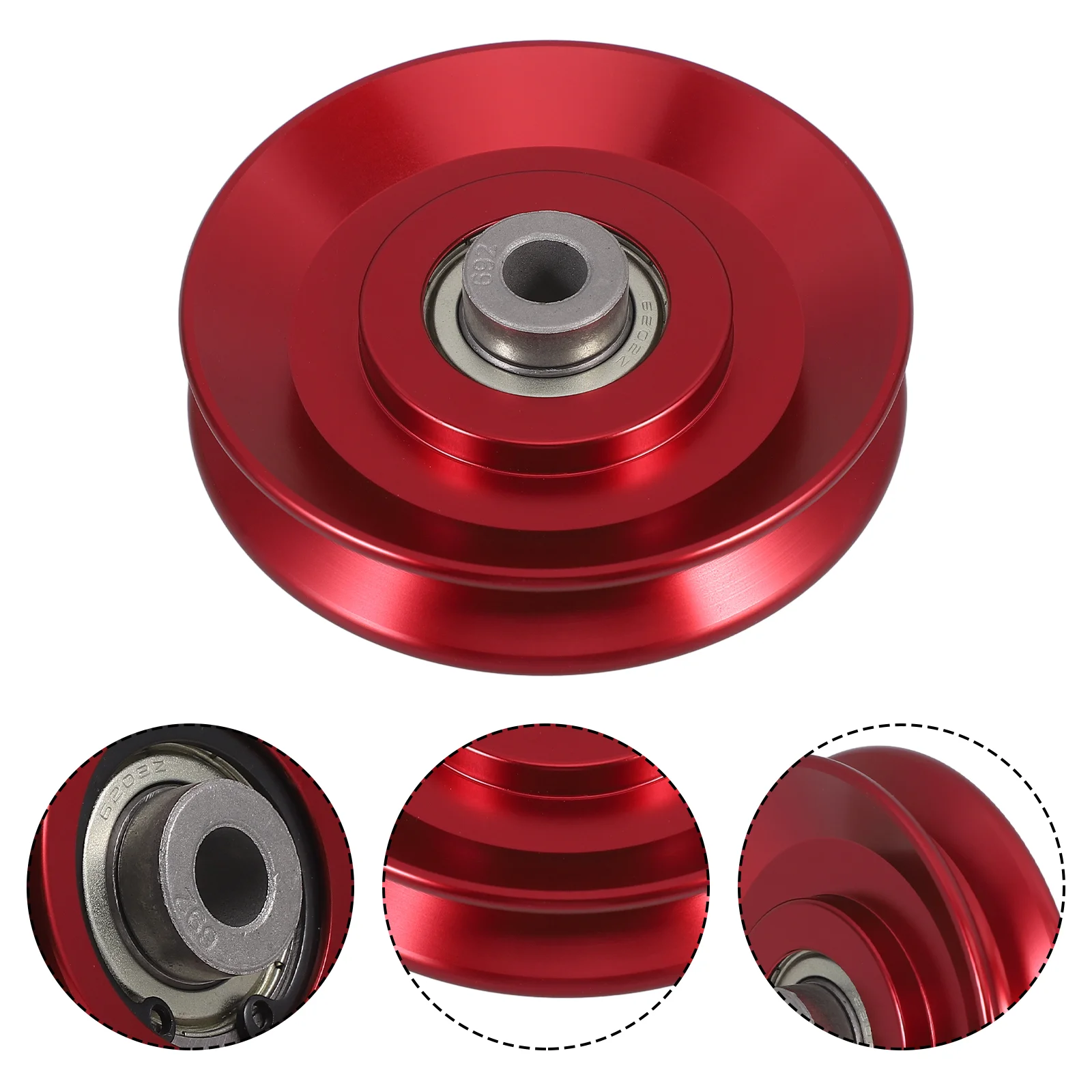 Gym Equipment Fitness Pulley Aluminum Alloy Universal Wheel Accessory Supply Red Part