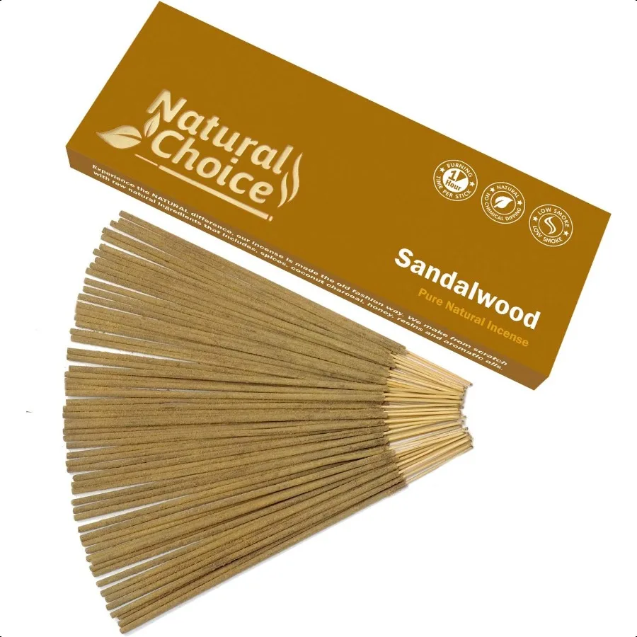 

Sandalwood Incense Sticks 100 Grams Low Smoke Traditional Incense Sticks Made from Scratch Never Dipped Sandalwood Single Pack