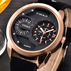 UTHAI BK112 2023 All New Men's Leather Quartz Alloy Watch Fashion Casual Military Army Sport Clock