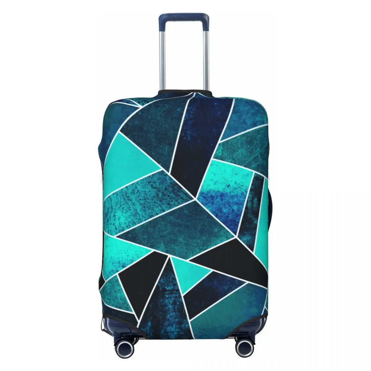 

Wild Ocean Abstract Geometric Lines Luggage Cover Elastic Travel Suitcase Protective Covers Suit For 18-32 inch