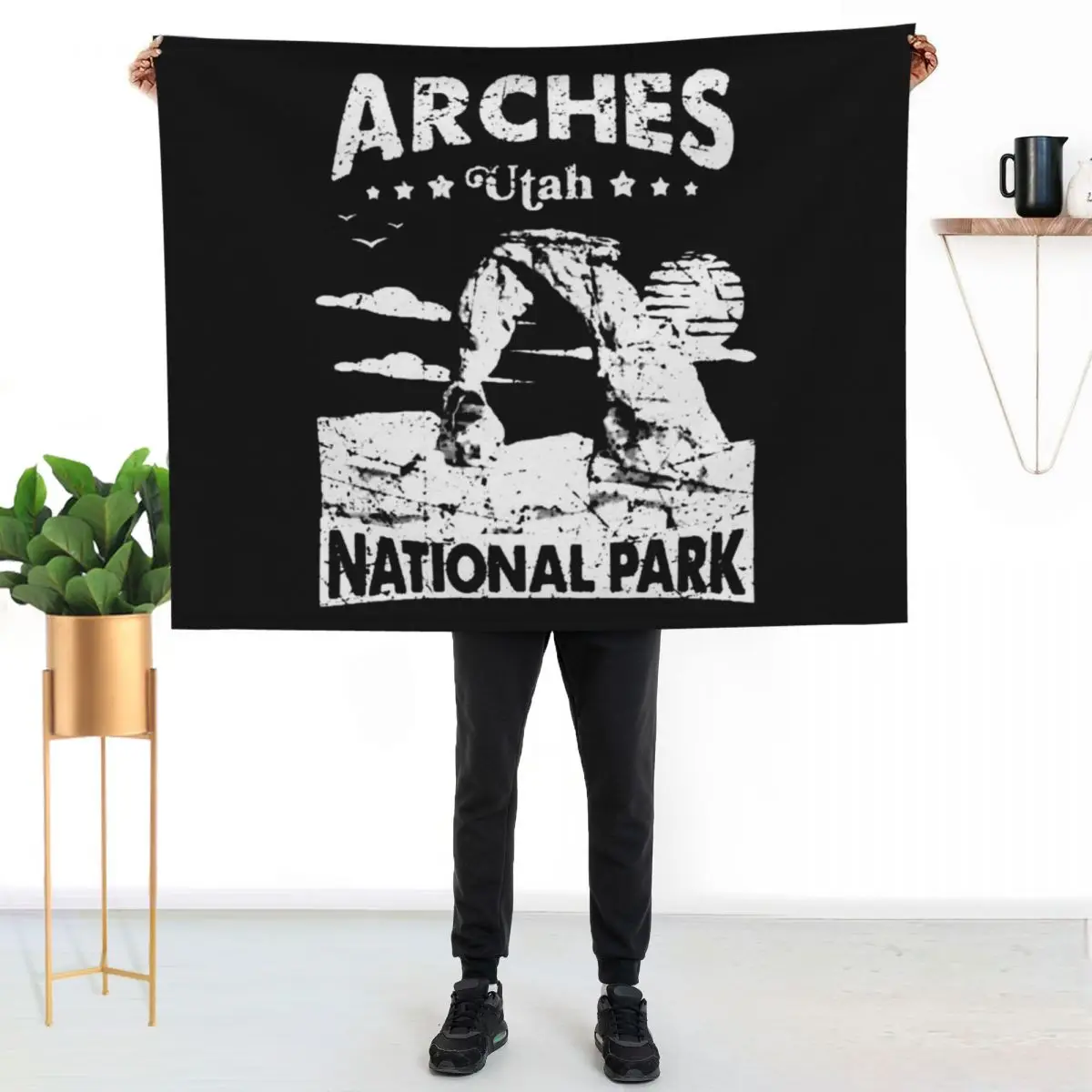 Arches National Park , Delicate Arch Vintage Utah Gift Throw Blanket Baby Bed Heavy Hairys Summer Beddings wednesday Blankets