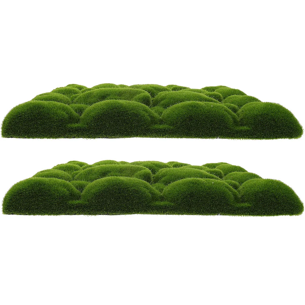 

2 Pcs Faux Plants Indoor Garden Moss Ornament Hanger Wall Foam Flower Arrangement Micro Scene Artificial Fake