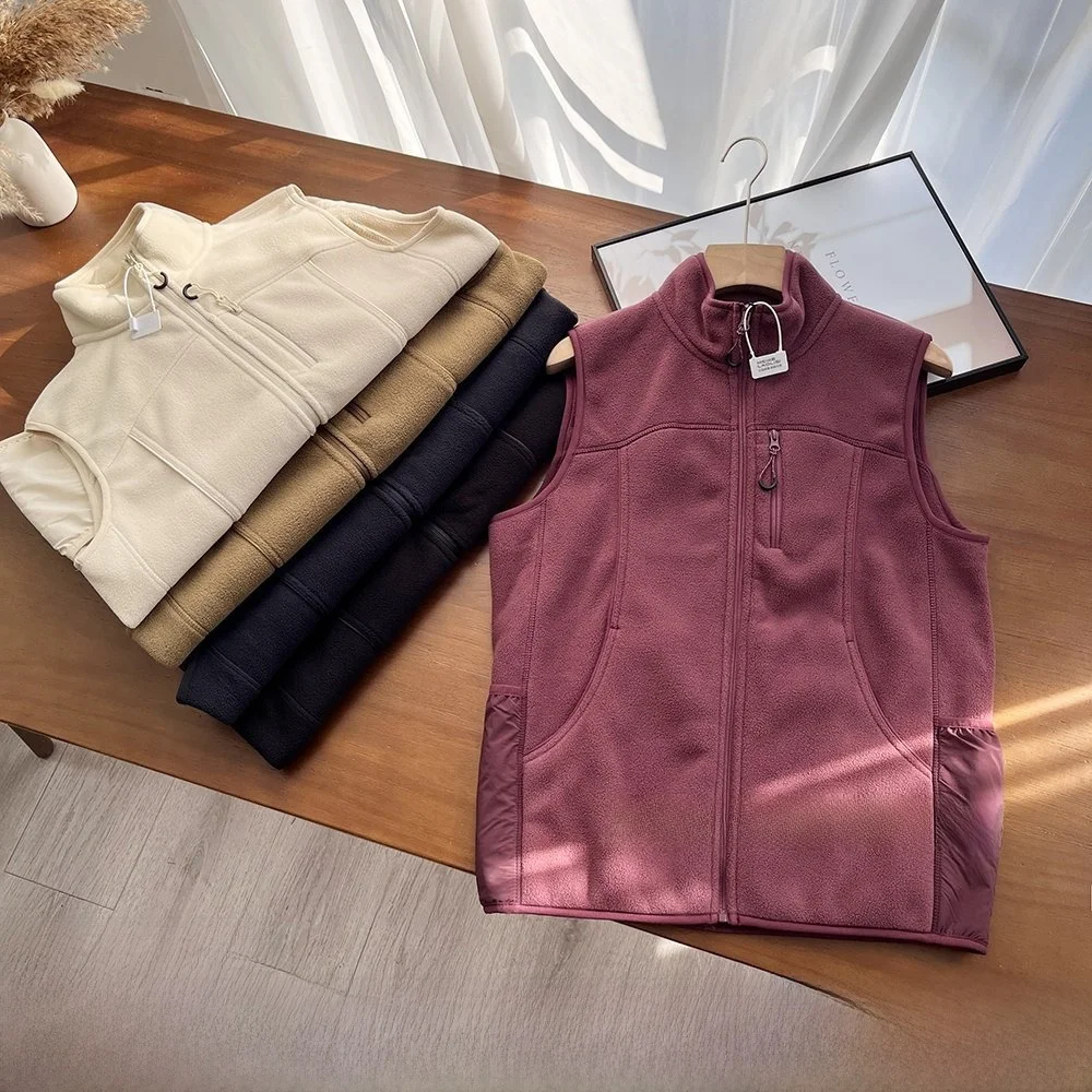 

Двусторонний флисовый жилет с воротником-стойкой: теплое и долговечное утепление для мужчин и женщин, улучшенный вариант из густого вельвета, незаменимый для осени и зимы.
