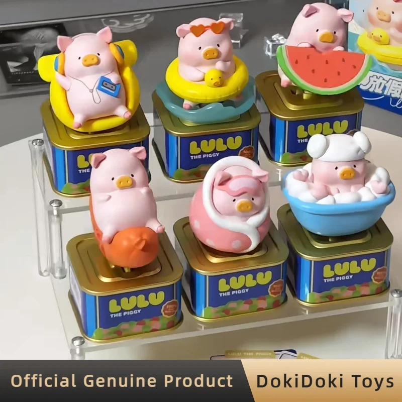 

Genuine Lulu The Piggy Vacation Lu Series Blind Box Flocked Figures Trendy Collectible Toy Desktop Ornament Doll Gift For Adult