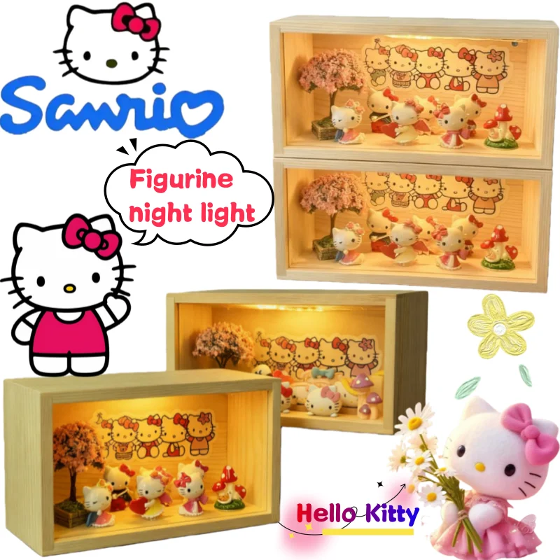 

Новый Sanrio Hello Kitty Kuromi Cinnamoroll ночник ручной работы креативная ценная аниме милая кукла модель настольные украшения