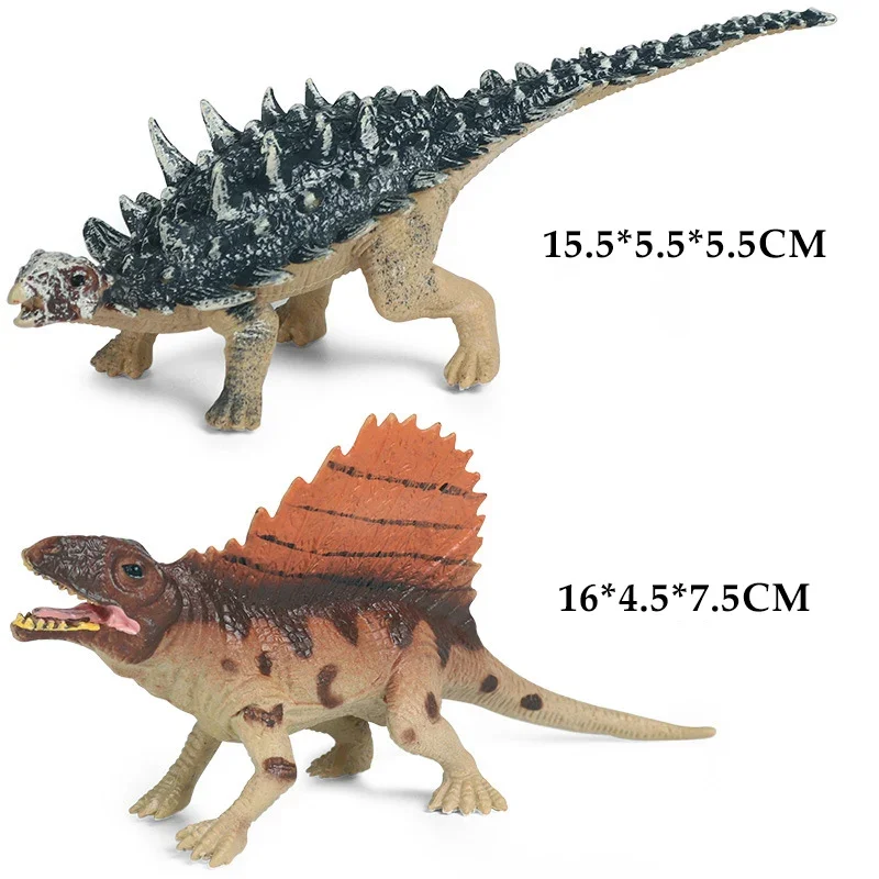 Figuras de acción de dinosaurio jurásico, juguetes educativos, modelos de Stegosaurus, Therizinosaur, Saichania, Dimetrodon, Triceratops