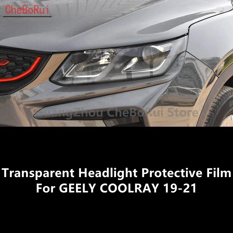 For GEELY COOLRAY 19-21 TPU Transparent Headlight Protective Film, Headlight Protection,Film Modification