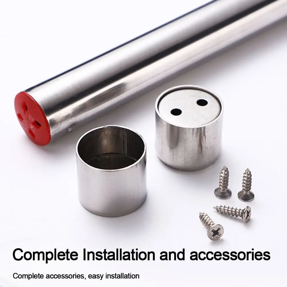 Useful Extendable Stainless Steel Wardrobe Clothes Rod Adjustable Closet Rail Pole Curtain Telescopic Hanging Rod