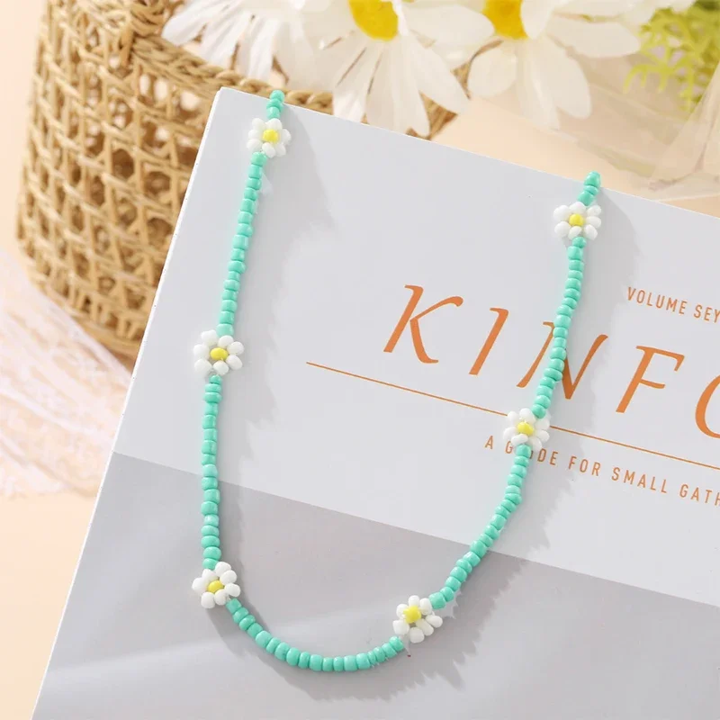 Bohemia Handmade Rice Beads Beaded Necklace For Women Girls Fashion Flower Summer Beach Clavicle Necklace Holiday Jewelry Gifts image 5