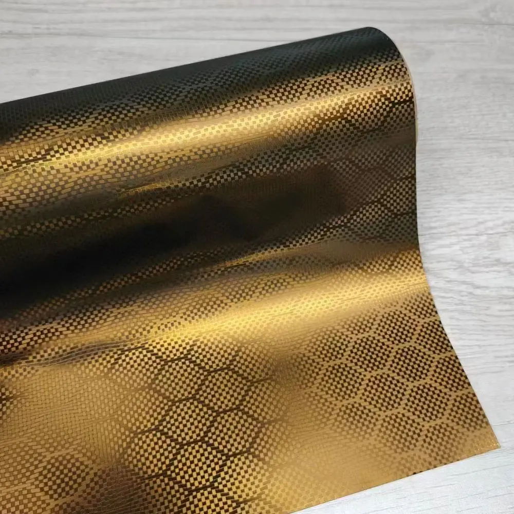 Matte Dark Gold Honeycomb CARBON Diamond Wrap Vinyl Film for Car Motorcycle Decal Cover Car Tuning Accessories Low Viscosity