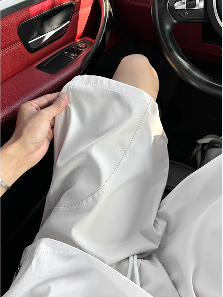 

American Sle Qui Dry Sports orts Men Summer Thin Baskeall Ice Silk Pants Outdoor Running Casual Five-Quarter Pants