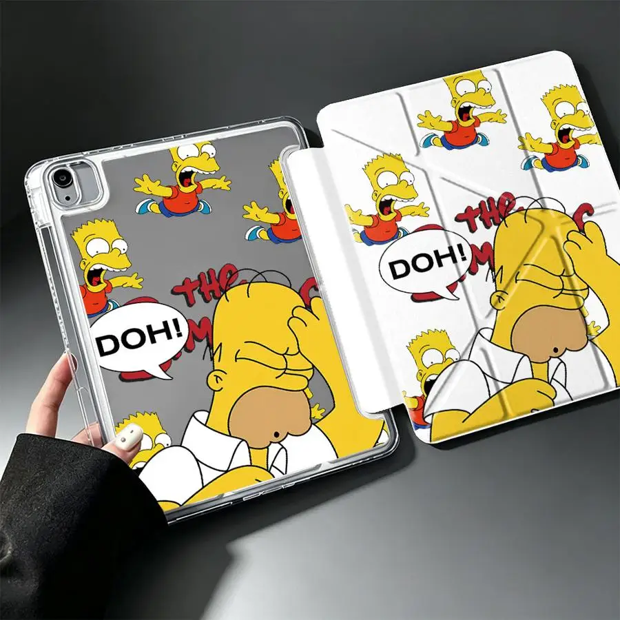 With Pen Slot Cover Tablet Case For Samsung Galaxy Tab A11 A8 S7 FE S8 S9 Plus A9 Plus S10 Lite The Simpsons Cool