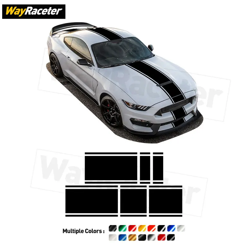 

6 Pcs/Set Engine Cover Hood Bonnet Sticker Roof Trunk Carbon Fiber Vinyl For Ford Mustang S550 2015-2023 Shelby GT GT350 GT500