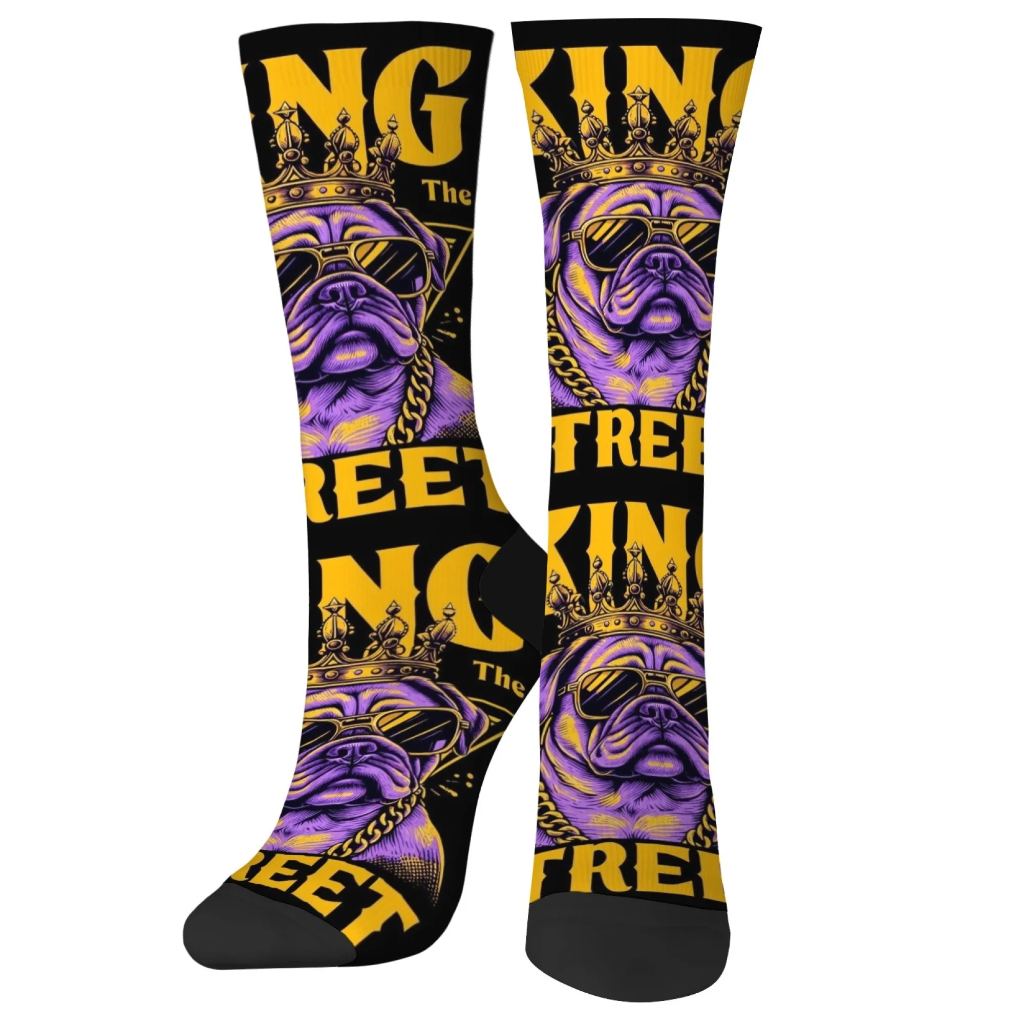 

KING of The STREET print fun socks comfortable breathable non-slip women's socks Harajuku hip-hop casual sports men's socks gift