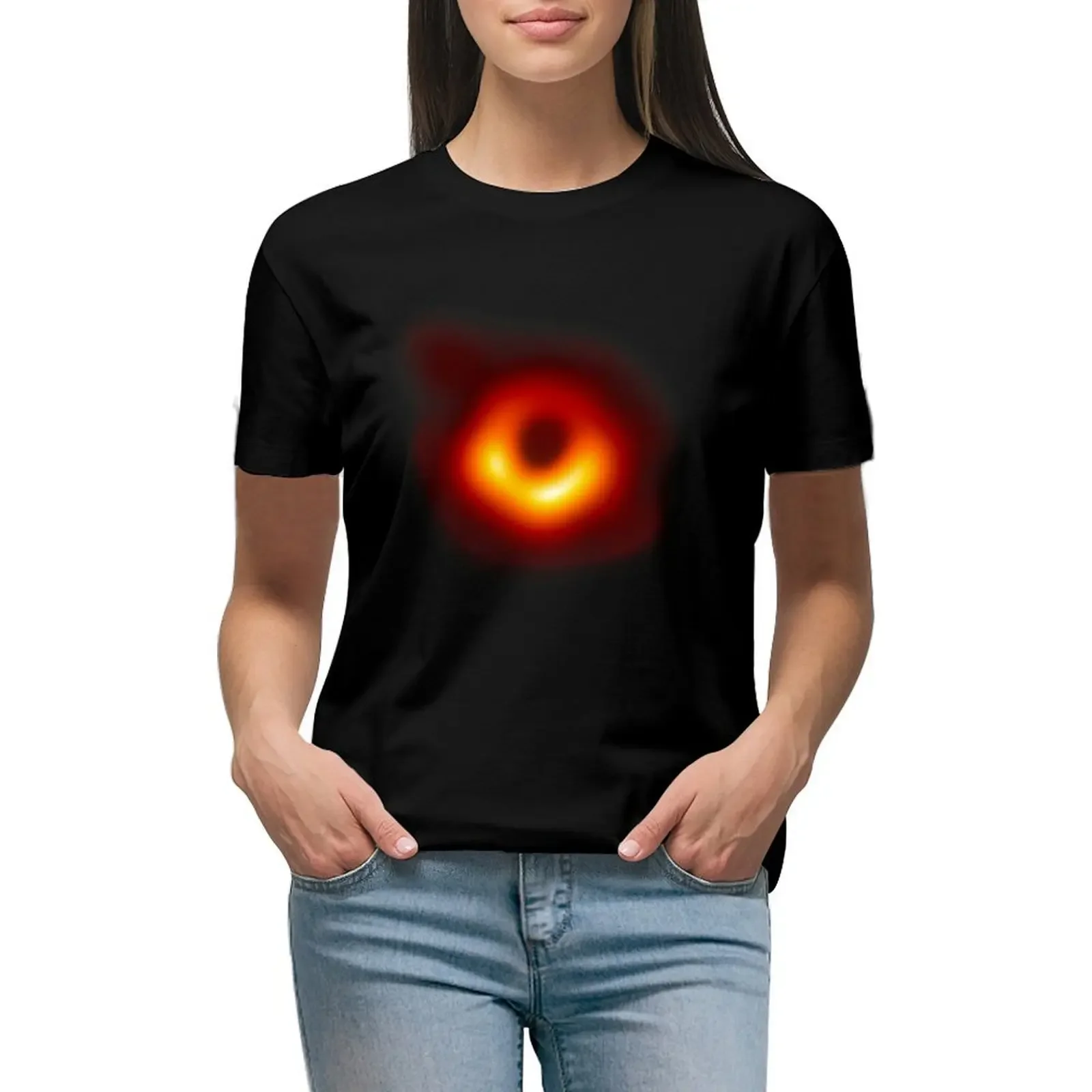 Black Hole First Picture M87 T-Shirt summer top Aesthetic clothing plus sizes korean Women's clothes