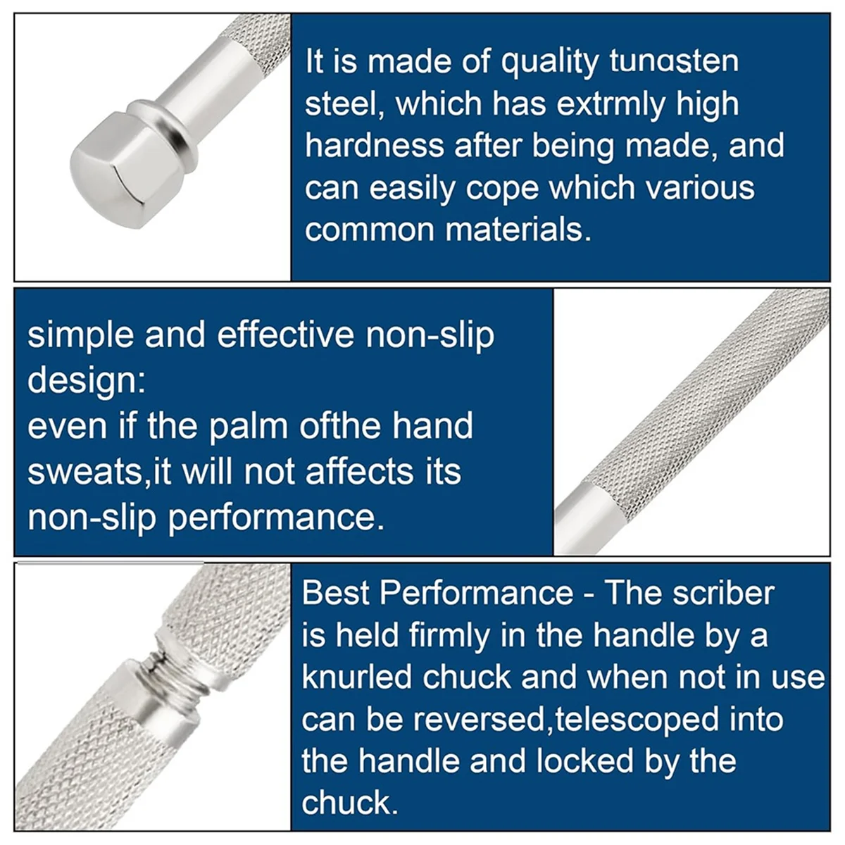AA25 포켓 스크라이버 도구, 용접/유리/금속 마킹 도구용 카바이드 팁이 있는 카바이드 강철 금속 조각 펜