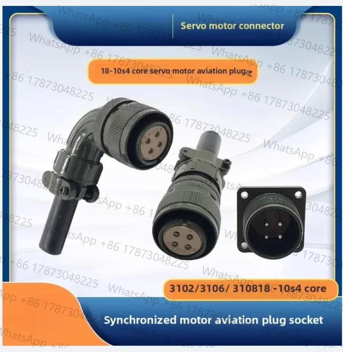 Adequado para plugue de aviação alimentado por servo motor Delta, imitação DDK Amphenol 3106/3108 18-10S 4 núcleos