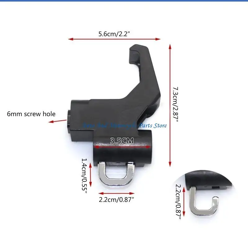 Trava segurança para capacete motocicleta, gancho com 2 chaves, furos parafuso 6mm, liga alumínio antirroubo para
