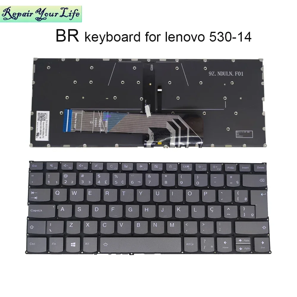 

Japanese PT-BR Brazilian Backlit Keyboard for Lenovo Yoga 530-14 ARR 14IKB C740-14 C640-13IML C340-14 Backlight PD4SB NSK-BWFBC