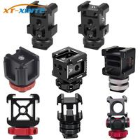 Four Head Extend Port Connect Microphone On Camera Mount Hot Shoe Base Set Adapter for Video Light Triple Cold Shoe Bracket