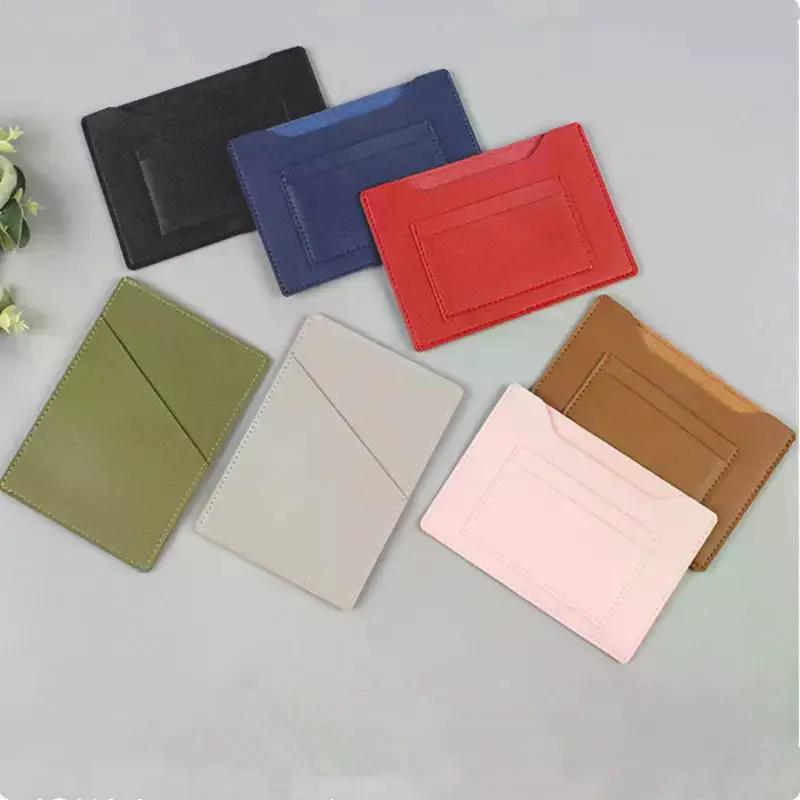Multifunctional PU Leather Passport Holder Solid Color Travel Card & Ticket Storage Cover
