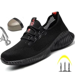 Stivali da lavoro scarpe antinfortunistiche traspiranti sandali da lavoro con Piercing Anti-sfondamento estivi leggeri da uomo Sneaker protettiva a rete singola