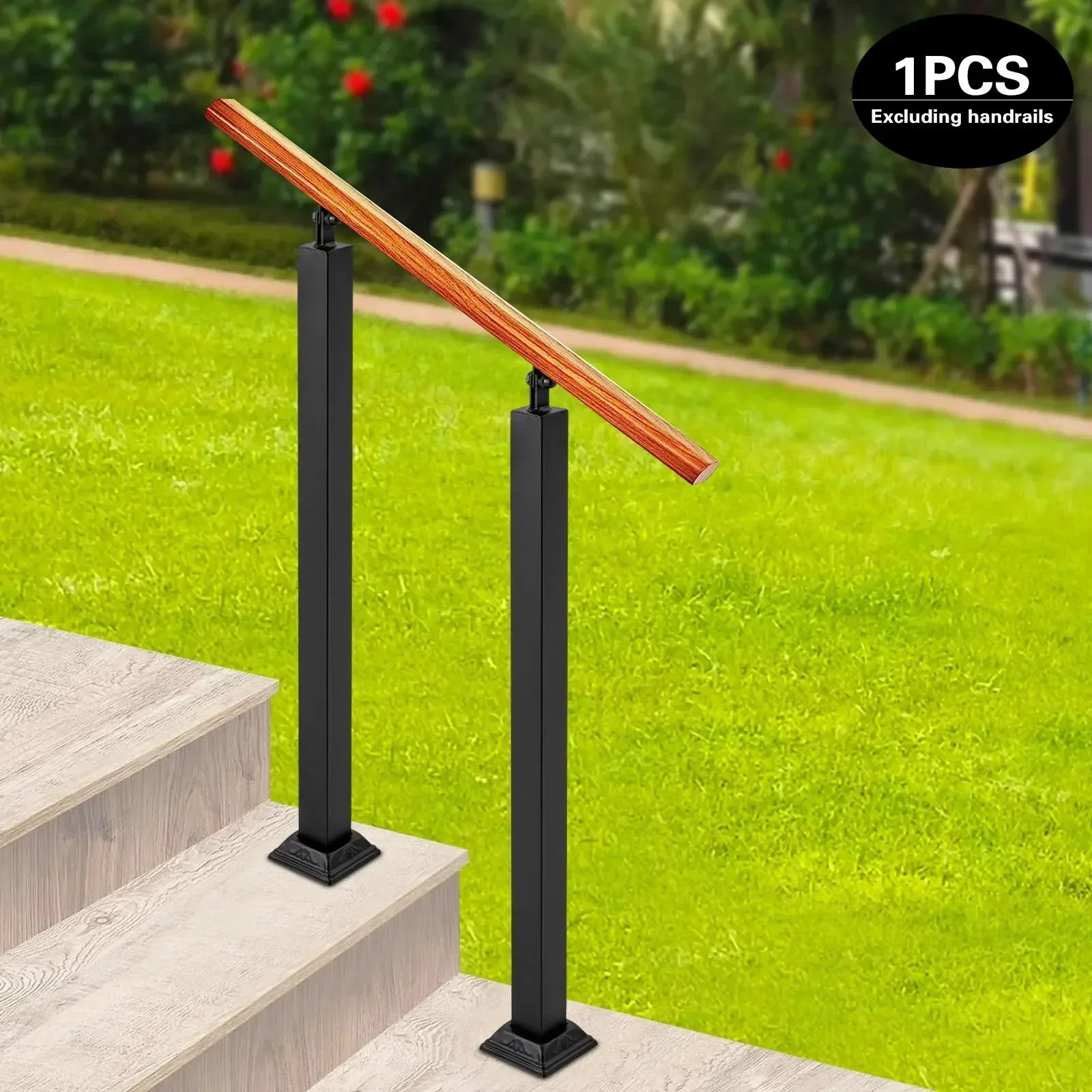 

29.53in Adjustable Design Stair Balusters Post with 220.5 Lbs Weight Capacity, 1pc Fence Black Handrail for Porches,Lofts,decks