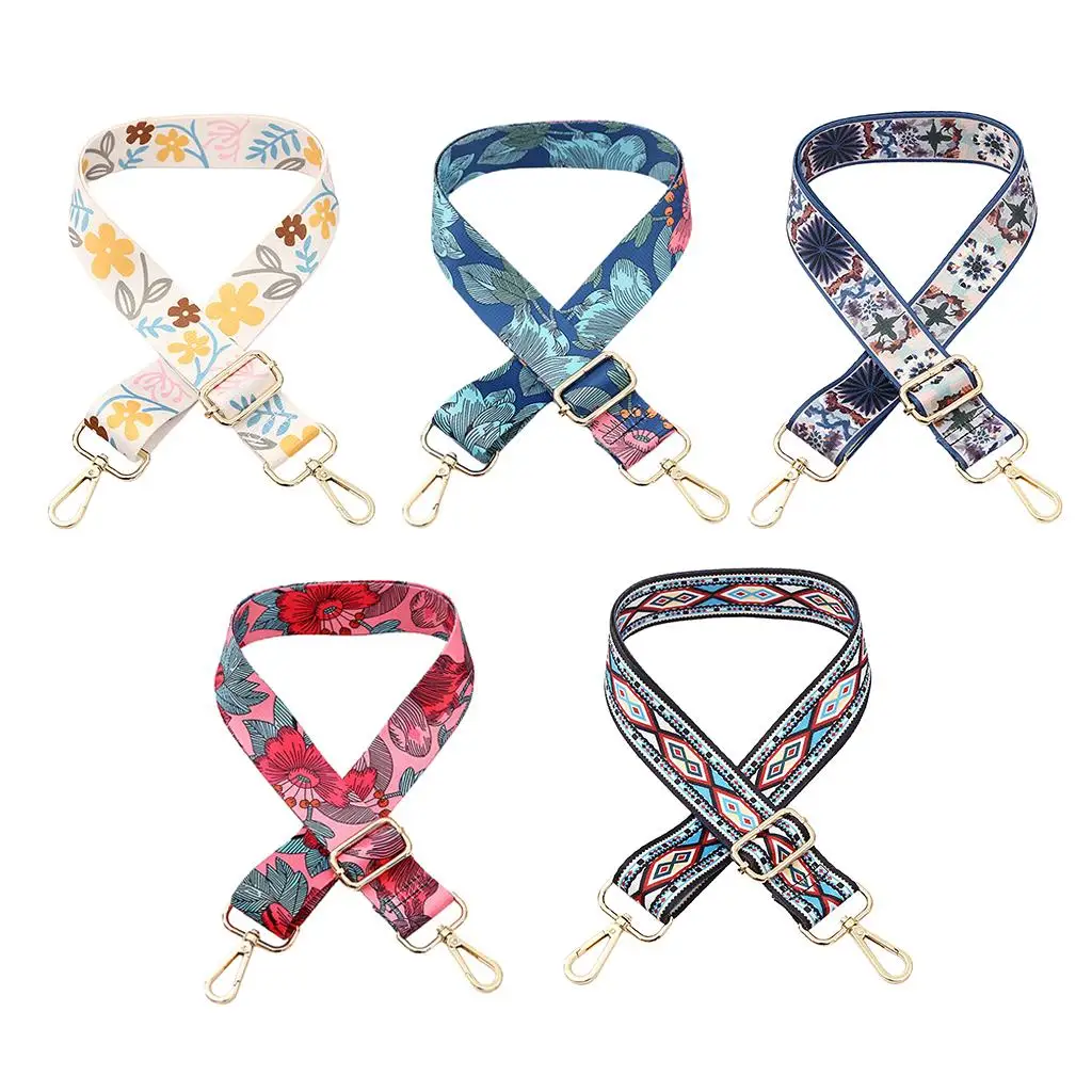 استبدال حزام المحفظة حقيبة الكتف Crossbody حزام الغيتار نمط متعدد الألوان قماش قابل للتعديل حقيبة يد كمبيوتر محمول مع أبازيم #3