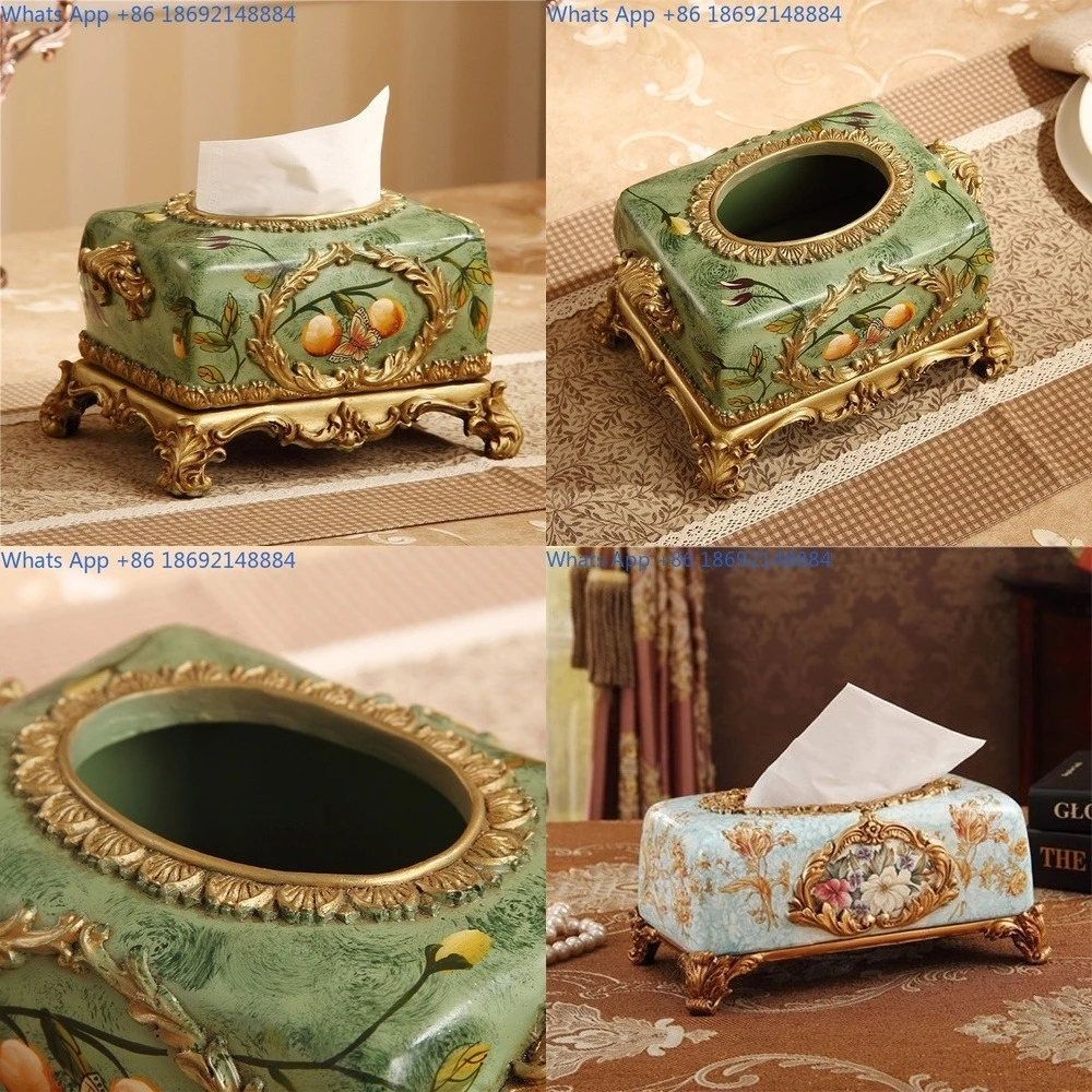 

Resin Tissue Box Vintage Napkin Holder Home Decor Living Room Table Organizer