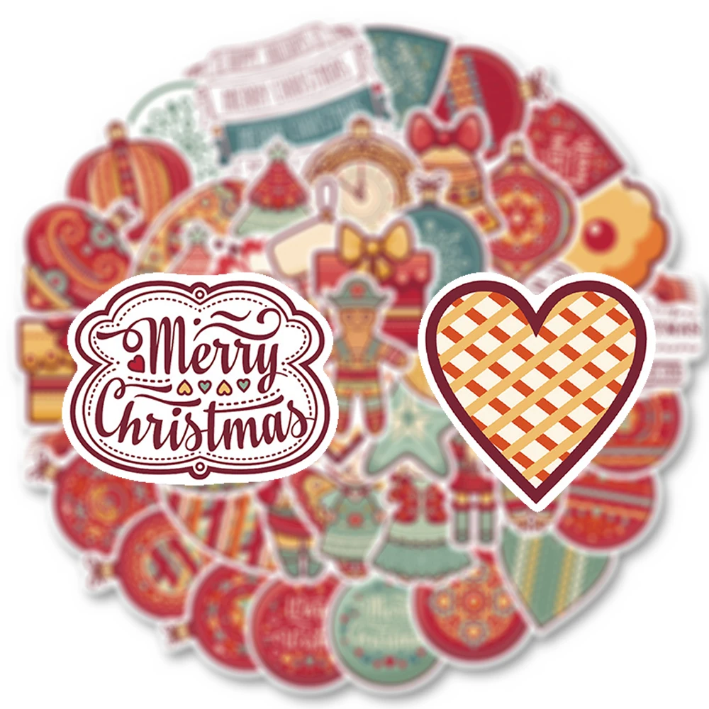 

10/30/48pcs Creative Cute Christmas Pendant Cartoon Stickers Retro Graffiti Decals DIY Suitcase Laptop Guitar Funny Sticker Pack