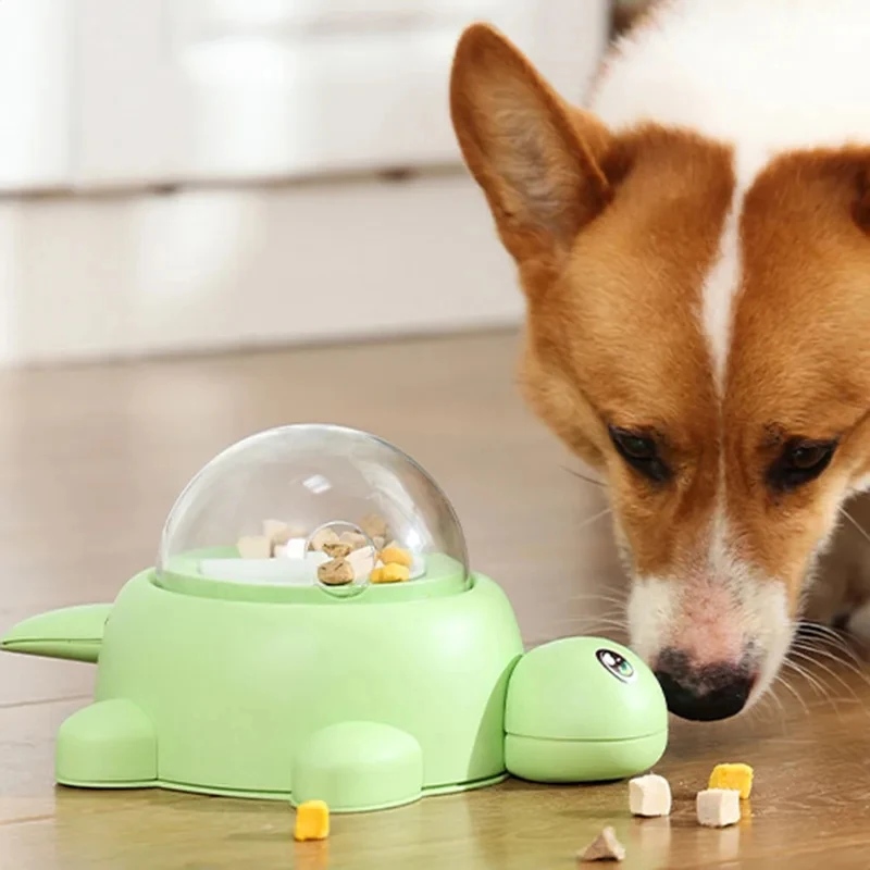 Interactive Pet Turtle Puzzle Leak Feeder Press-Type Slow Food Dispenser for Cats Dogs Training Toy