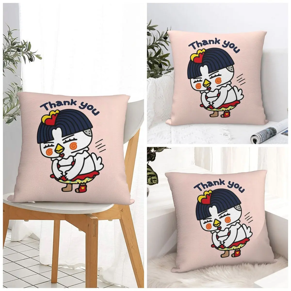 Kwaii Anime b-buldak RameSn funda de almohada funda de almohada cuadrada funda de cojín fundas de almohada gráficas de moda para silla de sala de estar
