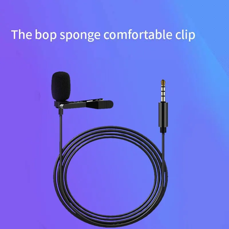 Collar Clip Microphone Mini Portable Small Microphone Live Broadcast Eat Broadcast Mobile Phone Computer Recording Noise Reducti