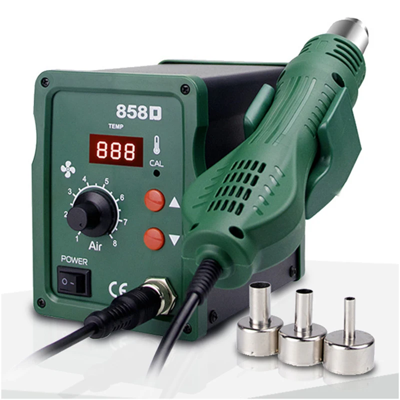 Hot air gun 858A 858D BGA rework welding station blower brazing hot air gun 220V 110V for SMD SMT welding repair