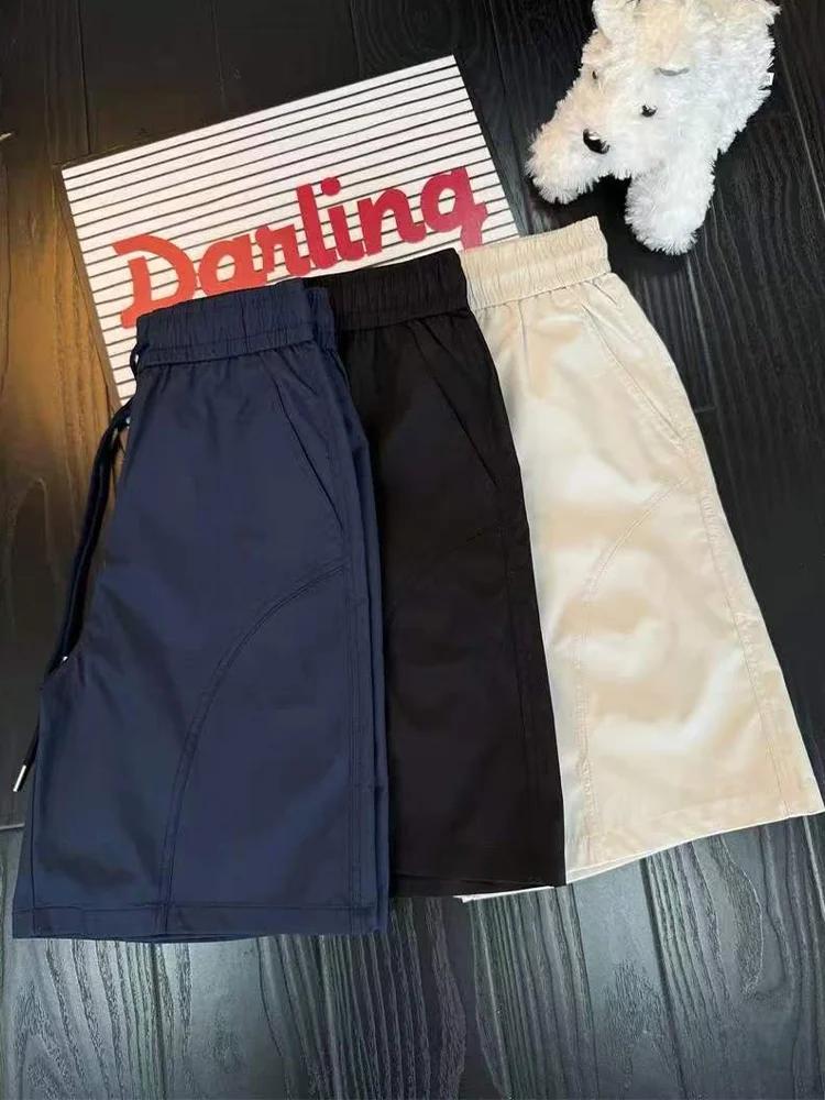 

Lightweight Ice Silk American Style Side Cut Quick Dry Sports Shorts Men Summer Outdoor Fitness Running Five Minutes Pants