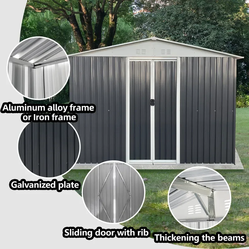 Outdoor Garden Tool Storage Shed Waterproof Sunscreen Patio Terrace Housing for Activity Room