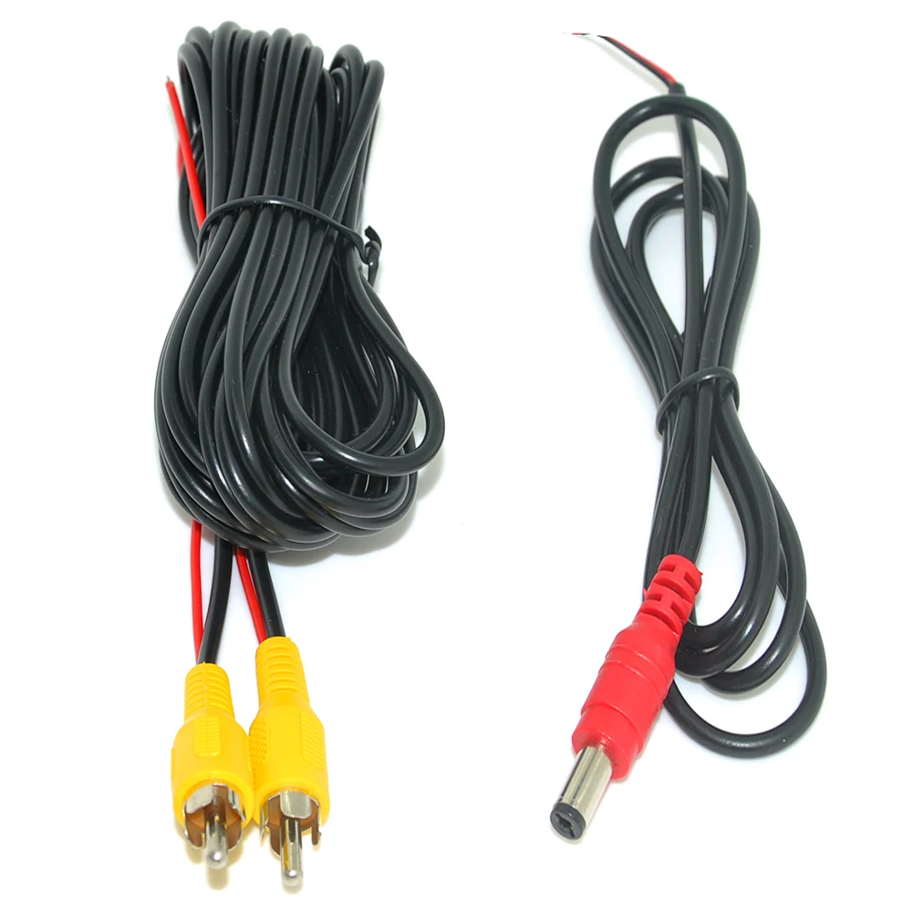 

6-20 M RCA Video Cable with Power Line For Car Parking Rearview Rear View Camera Connect Car Monitor DVD Trigger Cable Optional