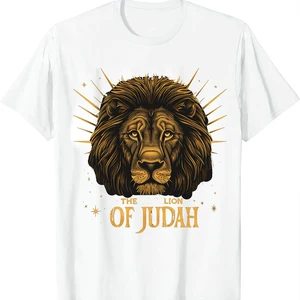 Männer und Frauen Jesus Löwe von Juda t -Shirt, christliches Geschenk, Vintage, Tier Tops 6 Hauptverkäufe Christian Leao T -Shirt - №1