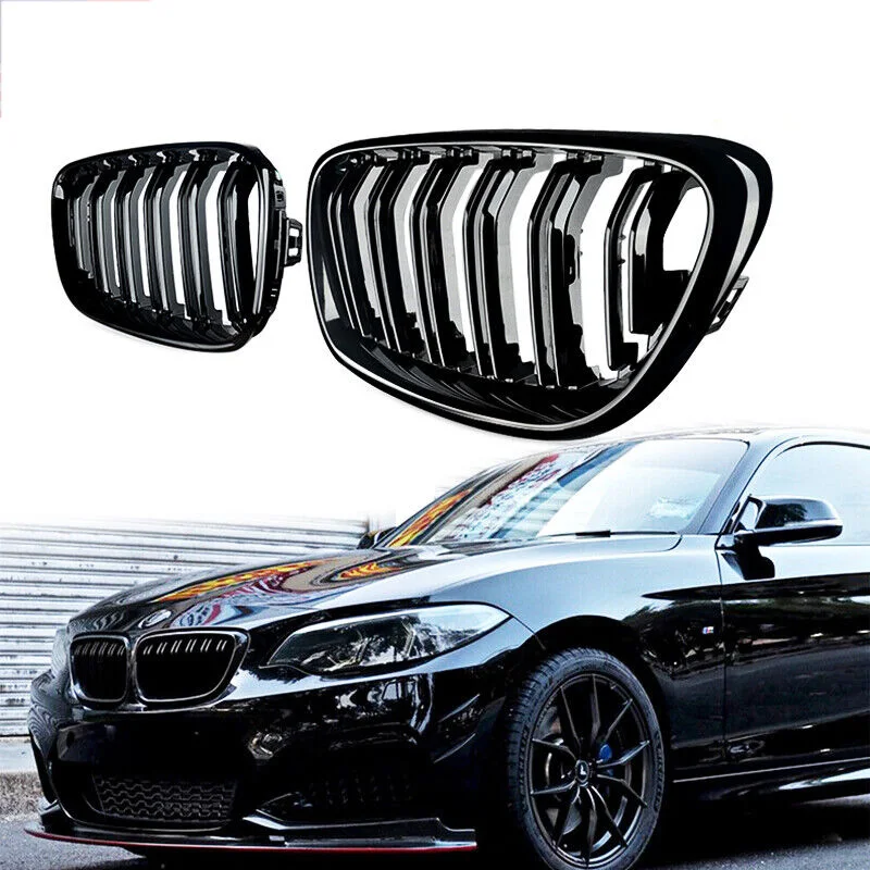 Pair M Color/Gloss Black/Matte Black Car Front Bumper Kidney Grill Grilles for BMW 2 Series F22 F23 F87 M2 Car Styling Accessory